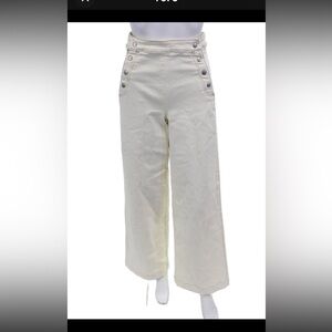 Women's Cream Wide-Leg Jeans